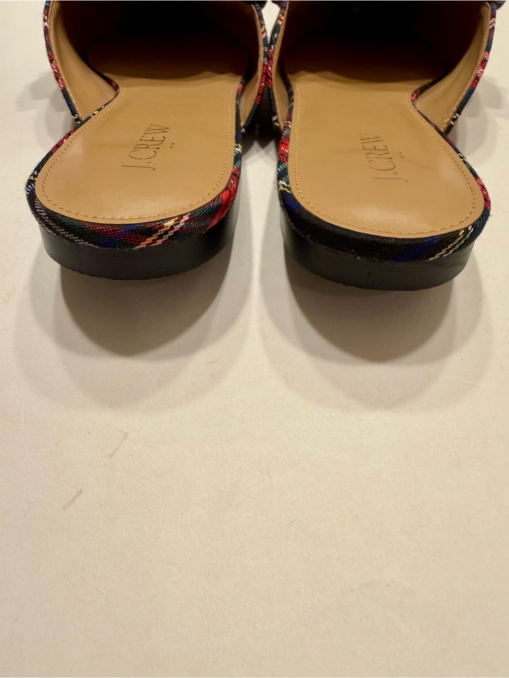 J Crew Plaid Bow Pointed Toe Slip-On Flats - Size 10 - Picture 3 of 8